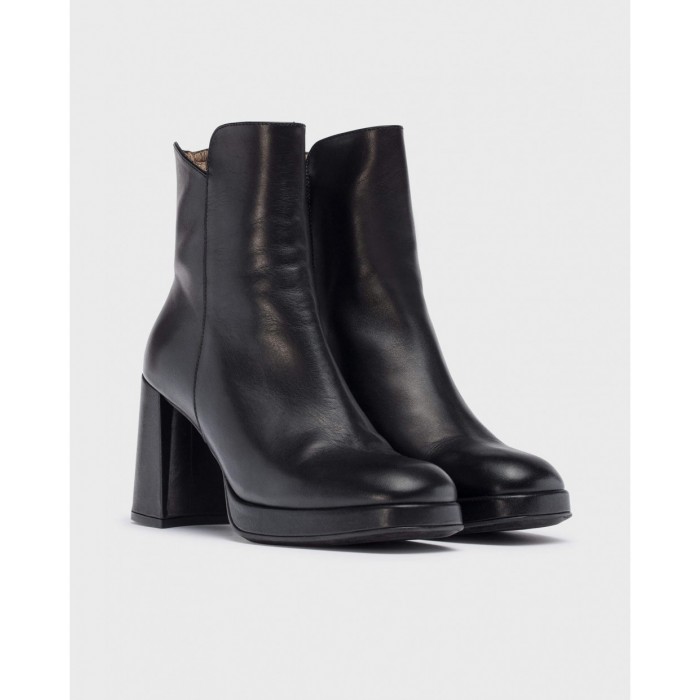 Botines Tacón Mujer Wonders Santo H-5923 Negro