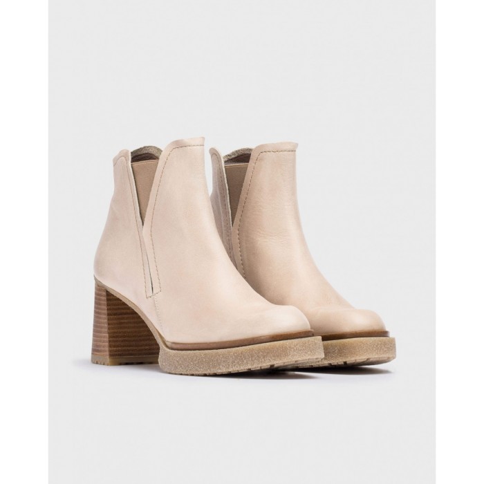 Botines Mujer Wonders Miera H-5214 Beige