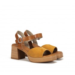 Sandalias Tacón Mujer Dorking Diamond D9283 Amarilla