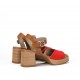 Sandalias Tacón Mujer Dorking Diamond D9283 Rojo