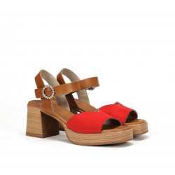 Sandalias Tacón Mujer Dorking Diamond D9283 Rojo