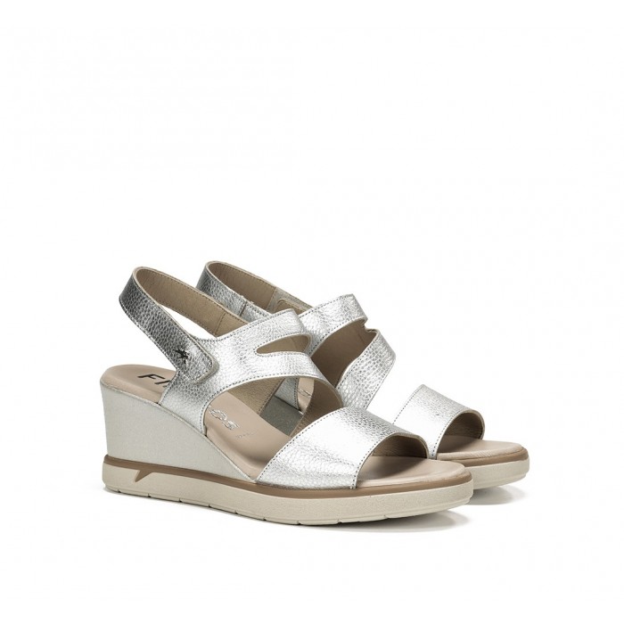 Sandalias Cuña Mujer Fluchos Smash F1973 Plata