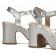 Sandalias Tacón Mujer  Dorking Jessy D9276 Plata
