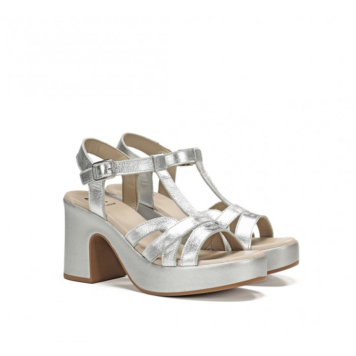 Sandalias Tacón Mujer  Dorking Jessy D9276 Plata