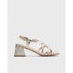 Sandalias Tacón Mujer Wonders Sofia H-6101 Platino