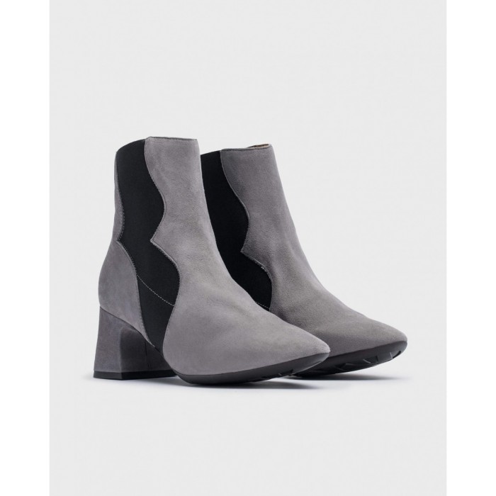 Botines Tacón Mujer Wonders Glit I-9012 Gris