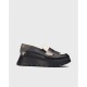 Zapatos Mocasines Mujer Wonders Medianoche C-7312 Negro/Plomo