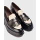 Zapatos Mocasines Mujer Wonders Medianoche C-7312 Negro/Plomo