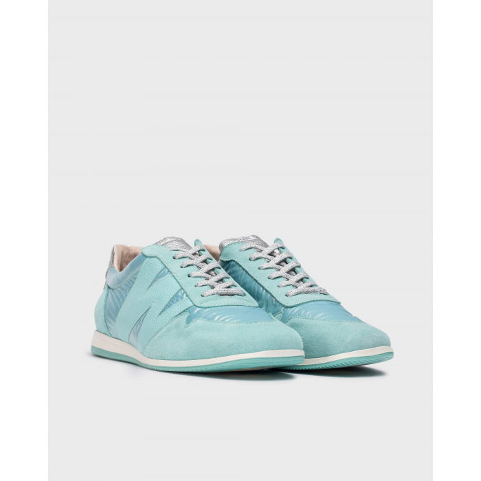 Scarpe Sportive Wonders CECILIA – Pelle E Tessuto Bianco, Suola Elasticizzata, Plantare MemoryGel, Made In Spain