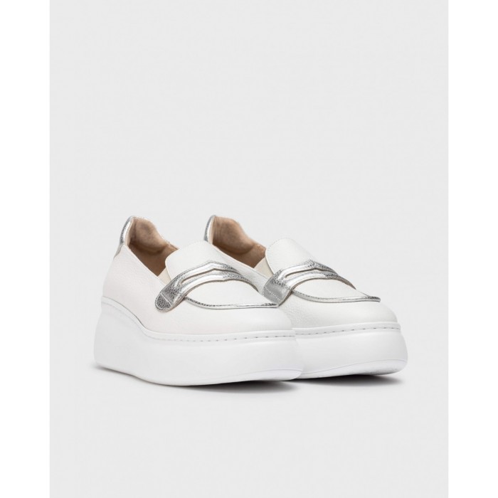 Mocasines Mujer Wonders A-2671 Bacán Blanco