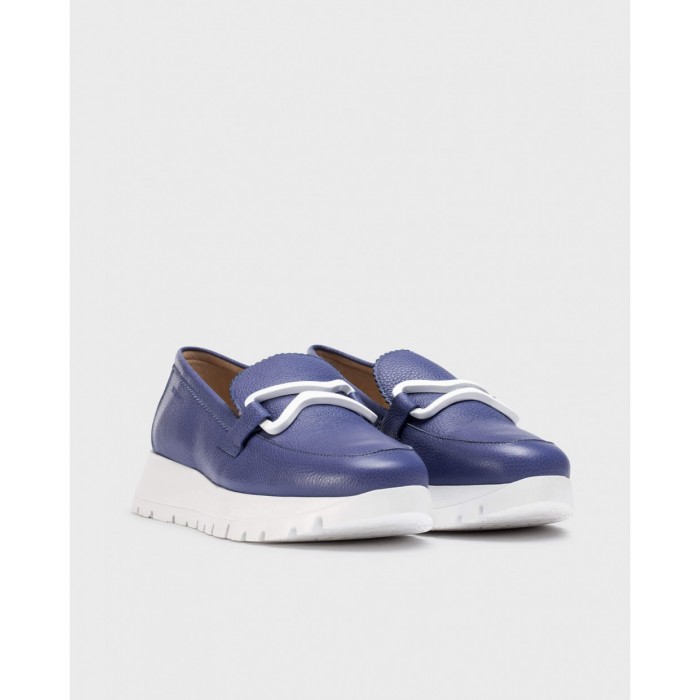 Zapatos Mocasines Mujer Wonders Aura A-2480 Azul