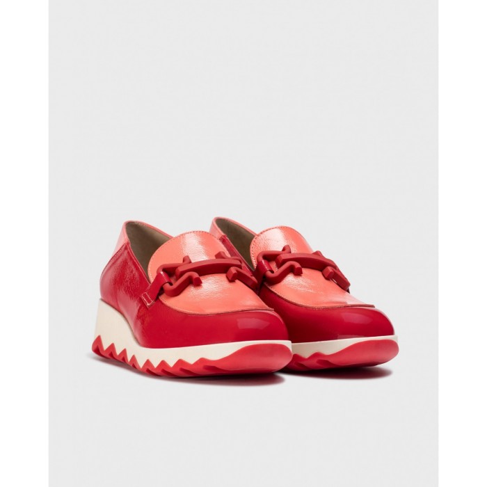 Zapatos Mocasines Mujer Wonders Sima C-7603 Rojo
