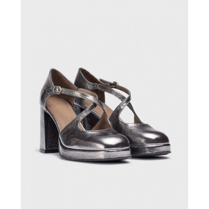 Zapatos Tacón mujer Wonders taki H-5901 Plomo