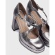 Zapatos Tacón mujer Wonders taki H-5901 Plomo