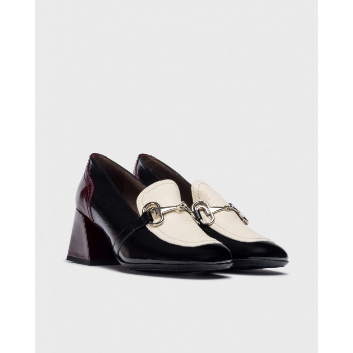 Zapatos Mocasines Tacón Mujer Wonders Cayetana H-6211 Negro