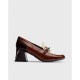 Zapatos Mocasines Tacón Mujer Wonders Cayetana H-6211 Marrón