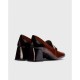Zapatos Mocasines Tacón Mujer Wonders Cayetana H-6211 Marrón