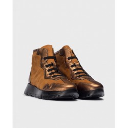 Botines Mujer Wonders England A-2451 Marrón Oro