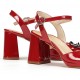 Sandalias Tacón Mujer Dorking Karla D9264 Rojo