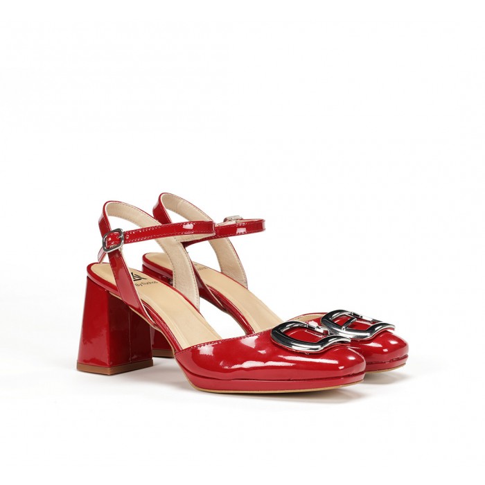 Sandalias Tacón Mujer Dorking Karla D9264 Rojo