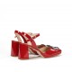 Sandalias Tacón Mujer Dorking Karla D9264 Rojo