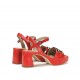 Sandalias Tacón Mujer Dorking Lyra D9253 Rojo