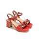Sandalias Tacón Mujer Dorking Lyra D9253 Rojo