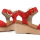 Sandalias Cuña Mujer Dorking Nido D9450 Rojo