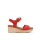 Sandalias Cuña Mujer Dorking Nido D9450 Rojo