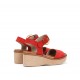Sandalias Cuña Mujer Dorking Nido D9450 Rojo