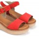 Sandalias Cuña Mujer Dorking Nido D9450 Rojo