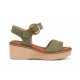 Sandalias Cuña Mujer Dorking Nido D9450 Verde