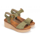 Sandalias Cuña Mujer Dorking Nido D9450 Verde