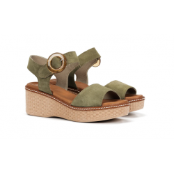 Sandalias Cuña Mujer Dorking Nido D9450 Verde