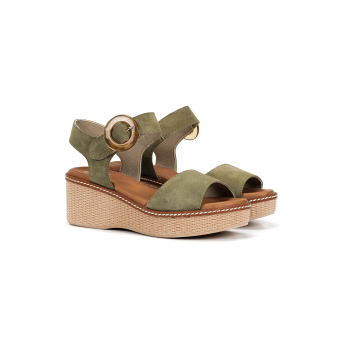 Sandalias Cuña Mujer Dorking Nido D9450 Verde