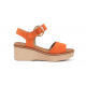 Sandalias Cuña Mujer Dorking Nido D9450 Naranja