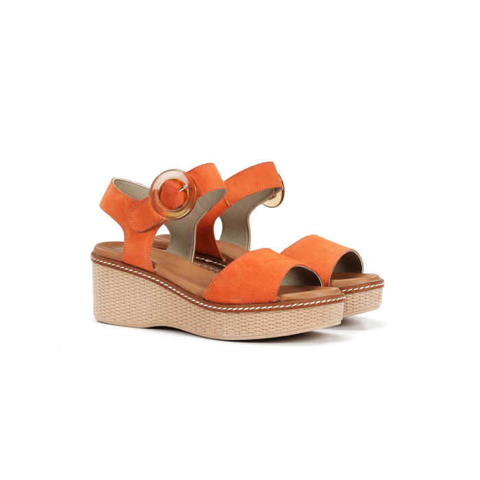Sandalias Cuña Mujer Dorking Nido D9450 Naranja
