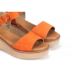 Sandalias Cuña Mujer Dorking Nido D9450 Naranja
