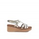 Sandalias Cuña Mujer Dorking Nido D9451 Dorada