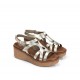 Sandalias Cuña Mujer Dorking Nido D9451 Dorada