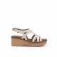 Sandalias Cuña Mujer Dorking Nido D9451 Taupe