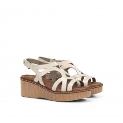 Sandalias Cuña Mujer Dorking Nido D9451 Taupe