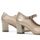 Zapatos Tacón Mujer Dorking Rodin D9092 Perla Nude