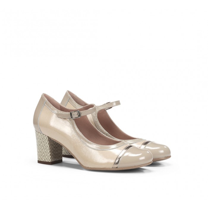 Zapatos Tacón Mujer Dorking Rodin D9092 Perla Nude