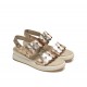 Sandalias Cuña Mujer Dorking Slam D9291 Dorado