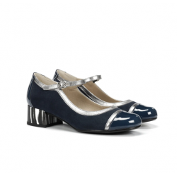 Zapato Tacón Bajo Mujer Dorking Frida D9027 Azul