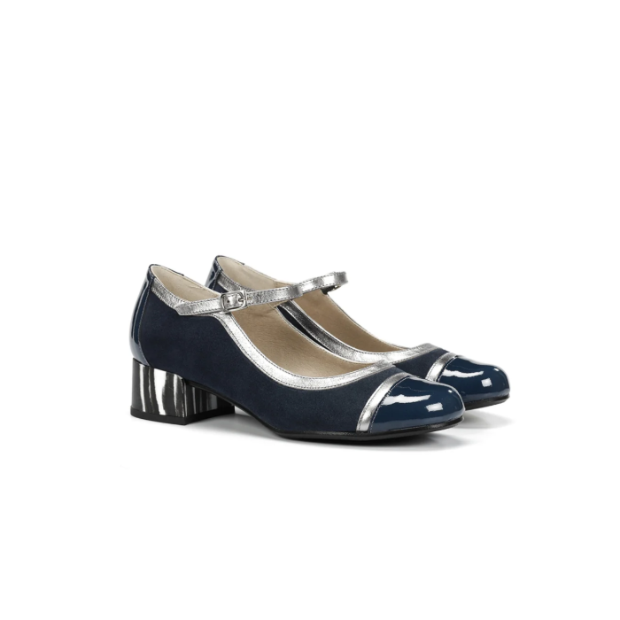 Zapato Tacón Bajo Mujer Dorking Frida D9027 Azul