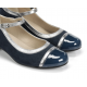 Zapato Tacón Bajo Mujer Dorking Frida D9027 Azul