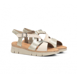 Sandalias Cuña Mujer Dorking Klau D9485 Blanco