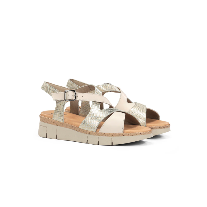 Sandalias Cuña Mujer Dorking Klau D9485 Blanco